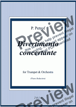 page one of DIVERTIMENTO CONCERTANTE for trumpet and orchestra - piano reduction