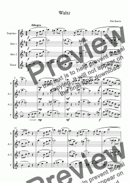 page one of Waltz - Sax Quartet (SAAT)