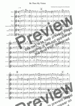 page one of Be Thou My Vision for Flute Quartet