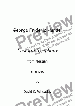 page one of Handel - Pastoral Symphony (Messiah) for organ solo