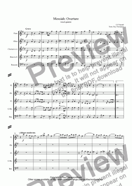 page one of Handel: Overture (Messiah)(Der Messias) arr. wind quintet