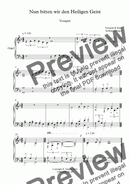page one of ’Nun bitten wir den Heiligen Geist’ Choral Vorspiel