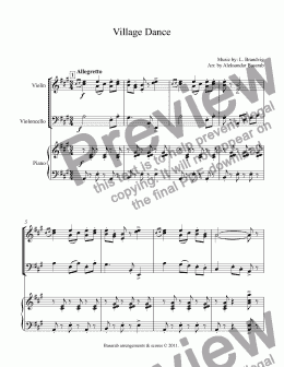 page one of Brandvig - Village Dance arr. for Violin, Violoncello & Piano