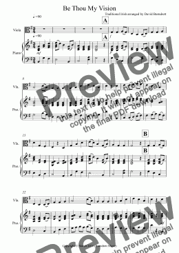 page one of Be Thou My Vision for Viola and Piano