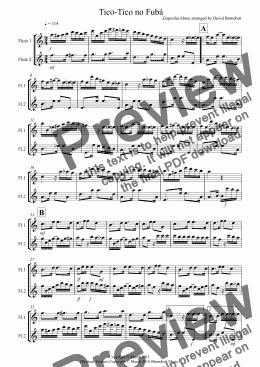 page one of Tico Tico for Flute Duet