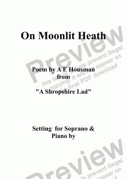 page one of On Moonlit Heath