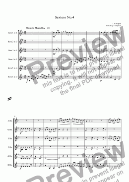 page one of Dauprat: Sextuor No.4 (Horn Sextet No.4) (original key)