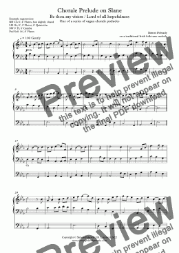 page one of Organ Chorale Prelude on Slane ("Be thou my vision" or "Lord of all hopefulness")