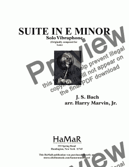 page one of SUITE IN E MINOR