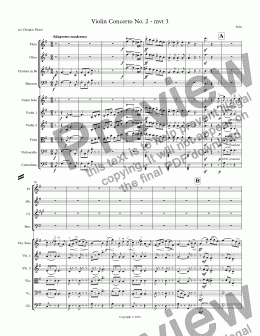 page one of Violin Concerto No. 2 - mvt 3