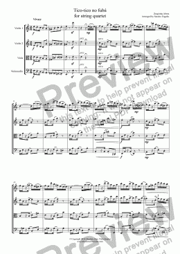 page one of Abreu - Tico-tico no fubá - for string quartet