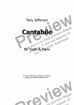 page one of Cantabile