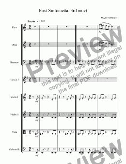 page one of 1st Sinfonietta: 3rd movt