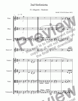 page one of 2nd Sinfonietta: 4th movt