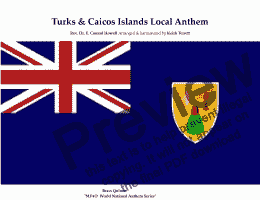 page one of Turks & Caicos Islands Local Anthem for Brass Quintet (MFAO World National Anthem Series)