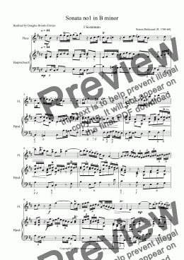 page one of BALICOURT,  Simon: Sonata no 1 in B minor for flute and continuo