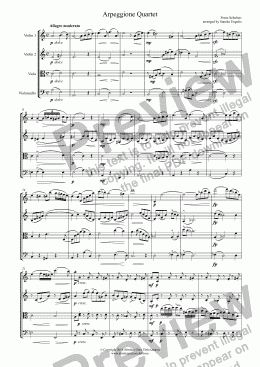 page one of Schubert - ARPEGGIONE QUARTET - for string quartet