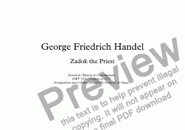 page one of Zadok the Priest