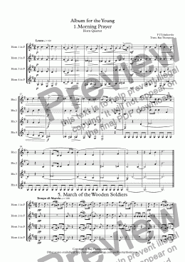 page one of Tchaikovsky: 4 Pieces from Album for the Young - horn quartet