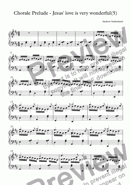 page one of Chorale Prelude - Jesus' love is very wonderful(5)