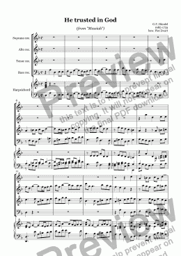 page one of He trusted in God (Händel)