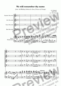 page one of We will remember thy name (Händel)
