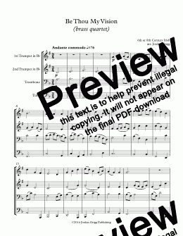 page one of Be Thou My Vision (brass quartet)