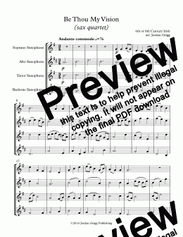 page one of Be Thou My Vision (sax quartet)