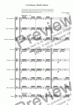page one of Coriolanus: Battle Music