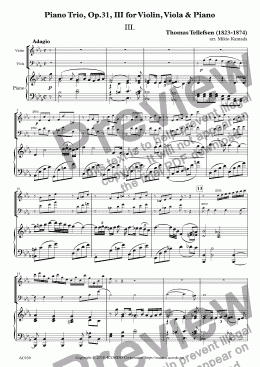 page one of Adagio from Piano Trio, Op.31 for Violin, Viola & Piano