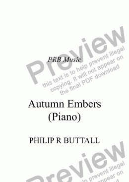 page one of Autumn Embers (Piano Solo)