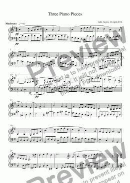 page one of Three Easy Piano Pieces
