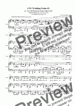 page one of Wedding-Psalm #2: Let All Praise the Name of the Lord (LSP #099)