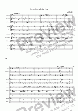page one of A Spring Song (Parry)  Cornet Solo
