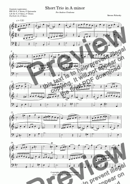 page one of Organ Short Trio in A minor