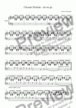page one of Chorale Prelude - As we go