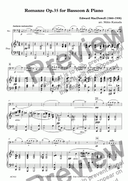page one of Romanze Op.35 for Bassoon & Piano