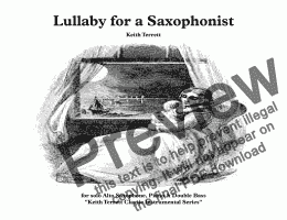 page one of Lullaby for an Eb Alto Saxophonist, Keyboard & Bass