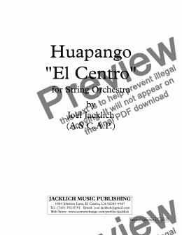 page one of Huapango "El Centro" (String Orchestra)