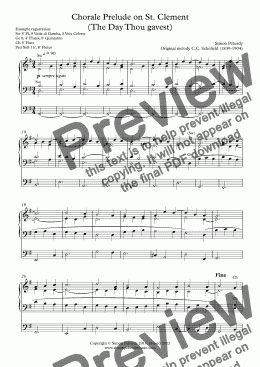 page one of Organ Chorale Prelude on St. Clement (The Day Thou gavest)