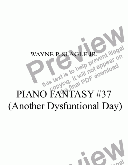 page one of PIANO FANTASY #37  (Another Dysfuntional Day)