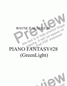 page one of PIANO FANTASY #28(GreenLight)