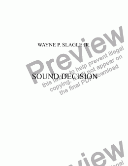 page one of SOUND DECISION