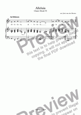 page one of Alleluia [Gregorian plainchant] (voice+piano)