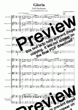 page one of Gloria (Full Orchestra)  