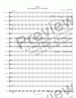 page one of Scherzo  from Symphony No. 4, "Romantic"