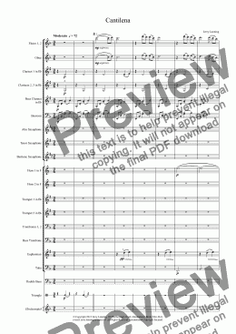 page one of Cantilena (Concert Band)