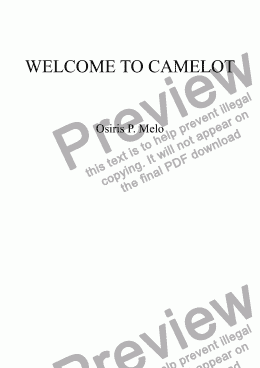 page one of WELCOME TO CAMELOT