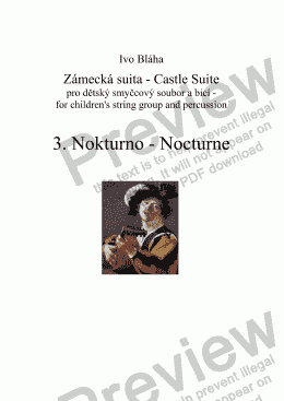 page one of NOCTURNE (Nokturno) for children’s string group 