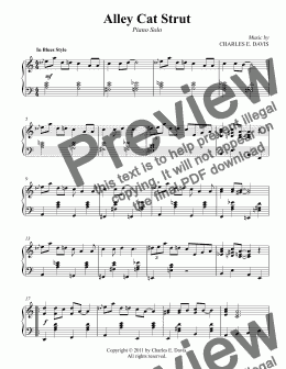 page one of Alley Cat Strut - Piano Solo